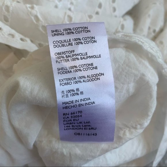 Urban Outfitters Mini Dress Women’s Size Medium White Eyelet Cutout Lightweight - Picture 10 of 10